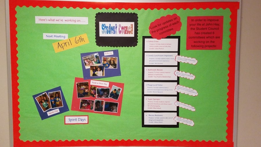 Picture of Student Council bulletin board
